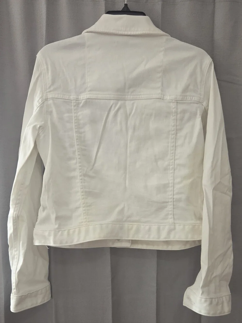 Michael Kors White Denim Jacket with Gold-Tone Buttons Large 97% Cotton